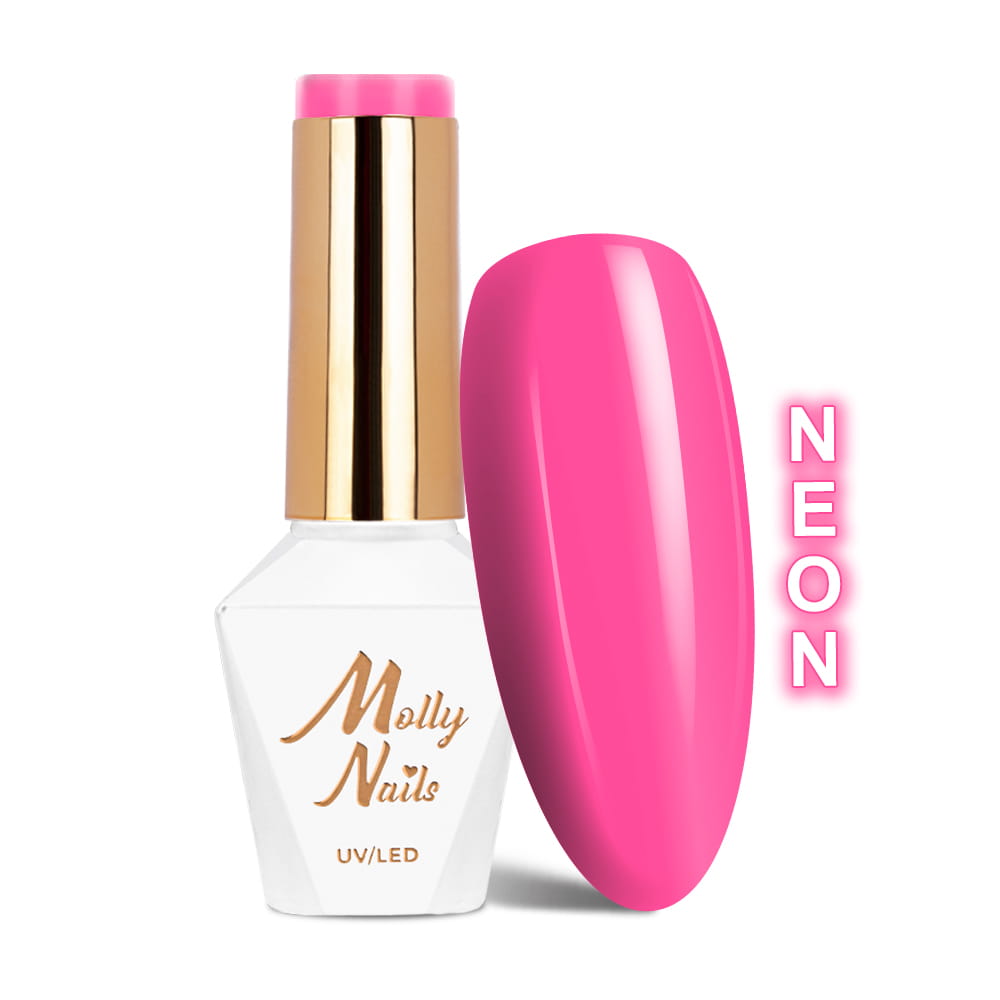 Lakier hybrydowy LED/UV Gel Polish Molly Nails Fancy Fashion Nr 332 Splash Of Pink Neon HEMA/Di-HEMA Free 8g