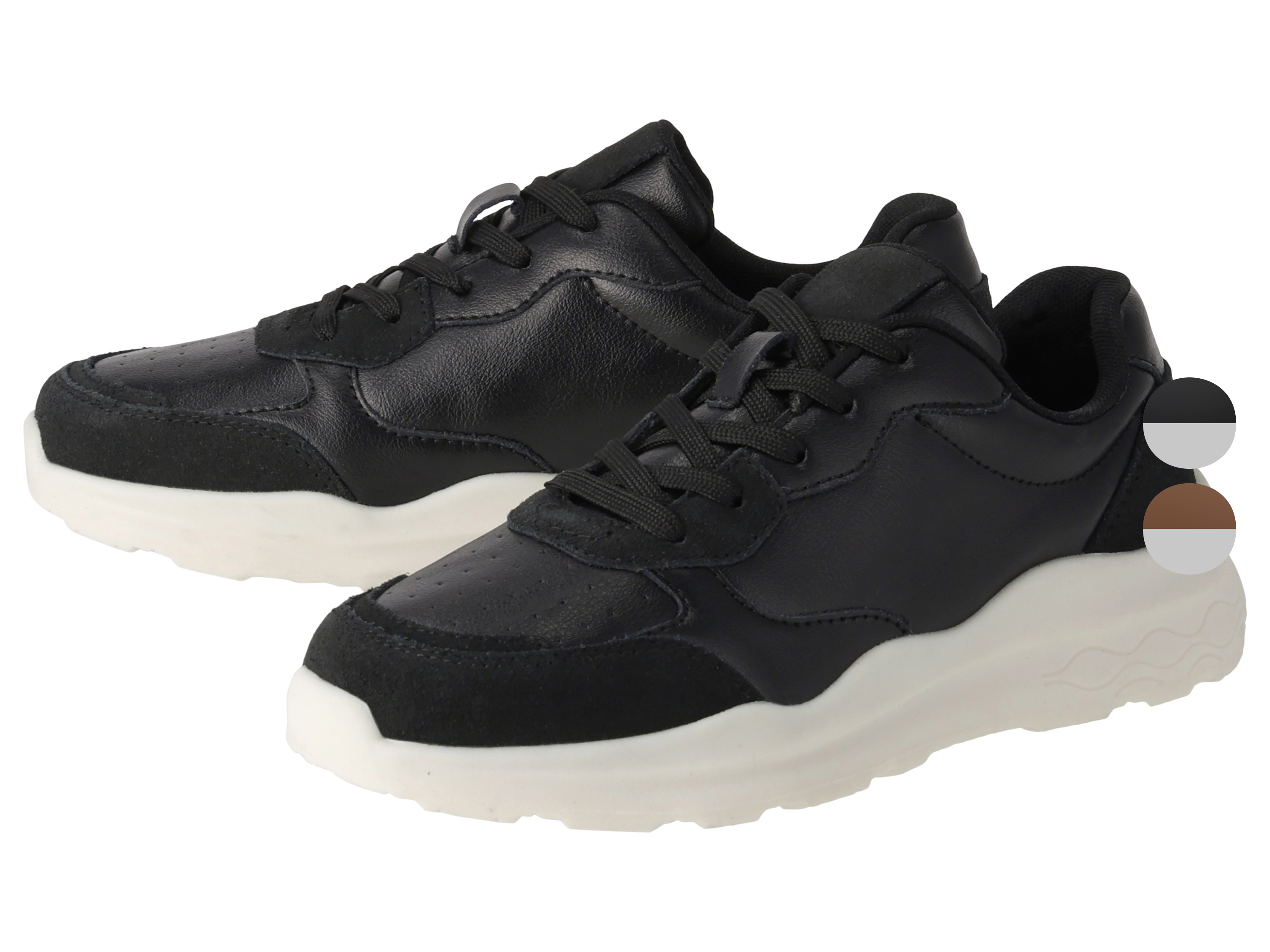 esmara Sneakersy skórzane damskie Czarny, 39
