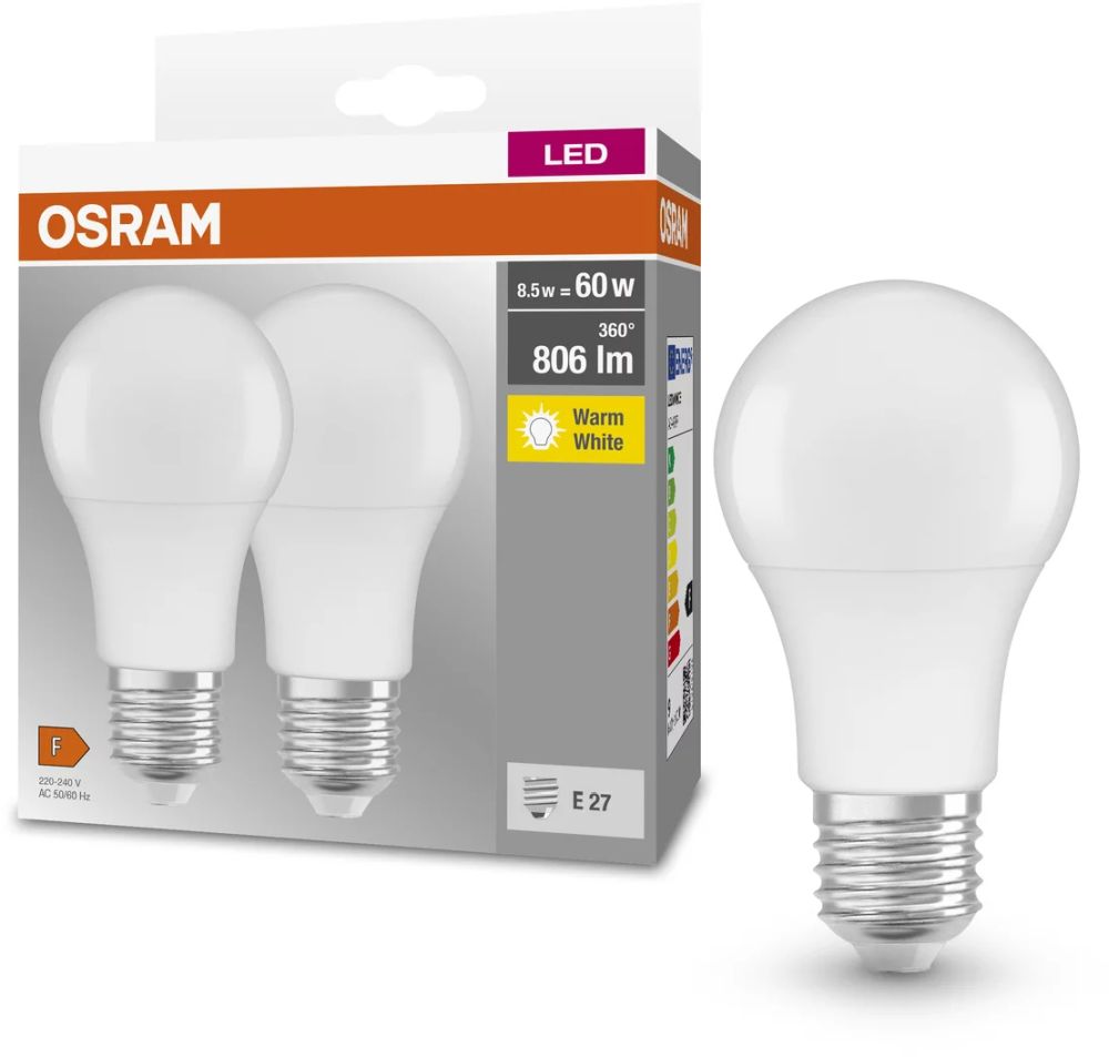 Darmowa Dostawa - Żarówki LED Multipack 2x8.5 W 2700 K e27 Osram LED Lamps 4058075152656