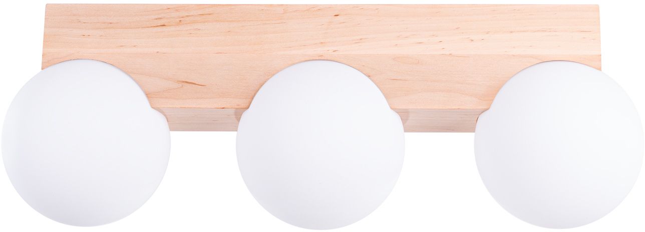 Darmowa Dostawa - Lampa podsufitowa 3x8 W biała-drewno Sollux Lighting Bulbo SL1684