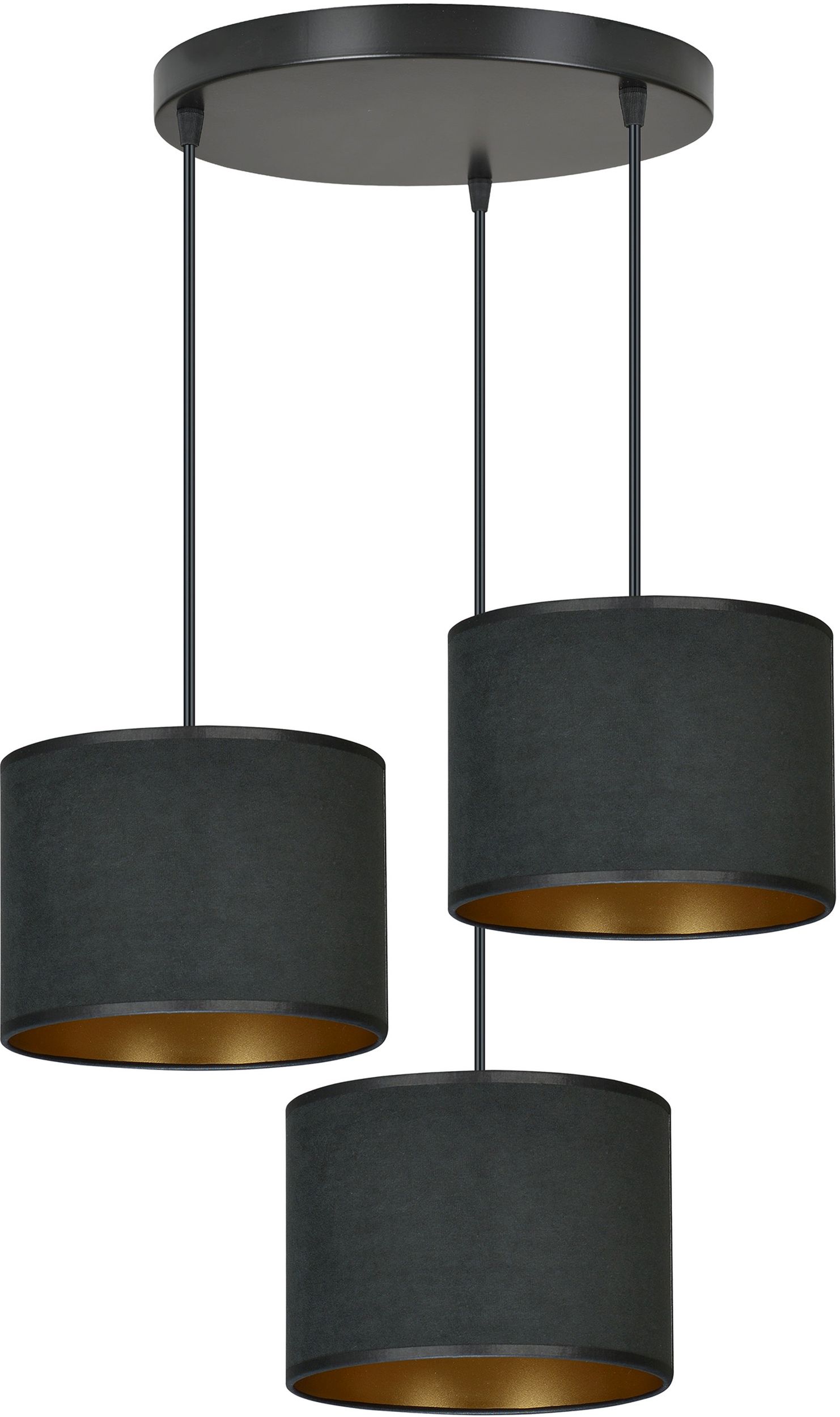 Darmowa Dostawa - Lampa wisząca 3x15 W czarna-złota Emibig Hilde 10543PREM