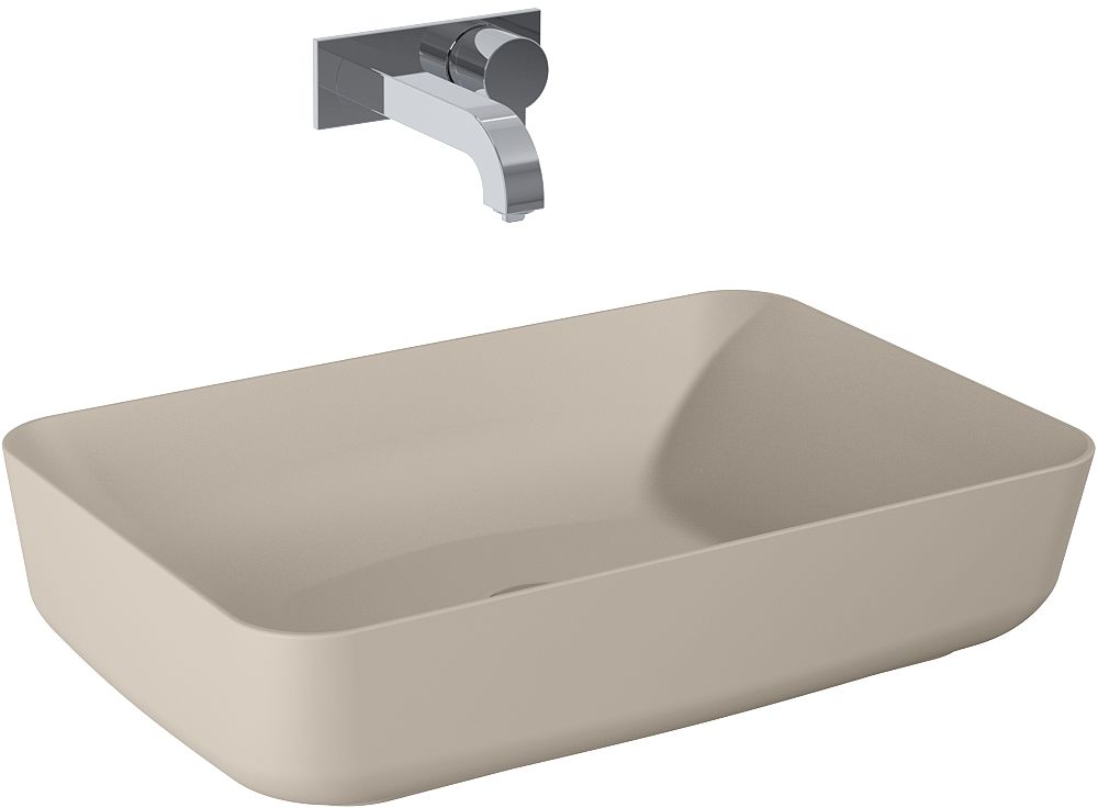Darmowa Dostawa - Umywalka 50x39 cm prostokątna nablatowa brąz/beż Elita Nomia RE040500057020