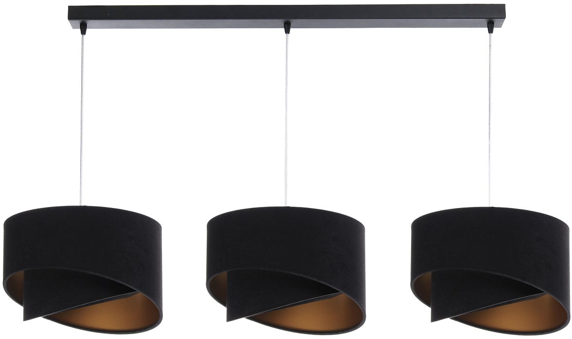 Darmowa Dostawa - Lampa wisząca 3x60 W czarna-złota BPS Koncept Galaxy 060L3009CZ