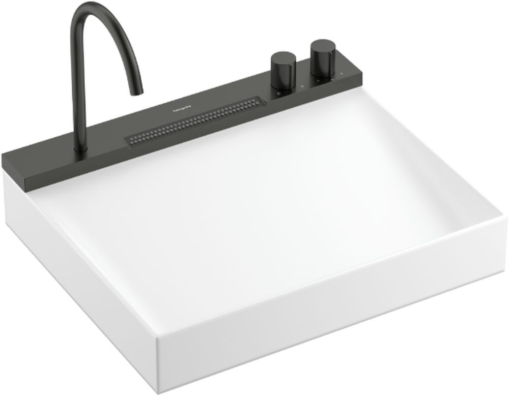 Darmowa Dostawa - Umywalka z baterią 58x47.5 cm prostokątna ścienna-wpuszczana biała Hansgrohe Avalegra 22472340