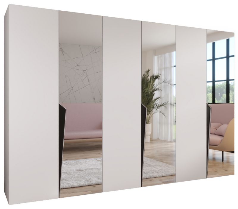 Szafa uchylna z lustrem z lustrem otwierana Abiks PIANO 2 300 (3x100) wys 202 cm Biały + Czarny 1 szt