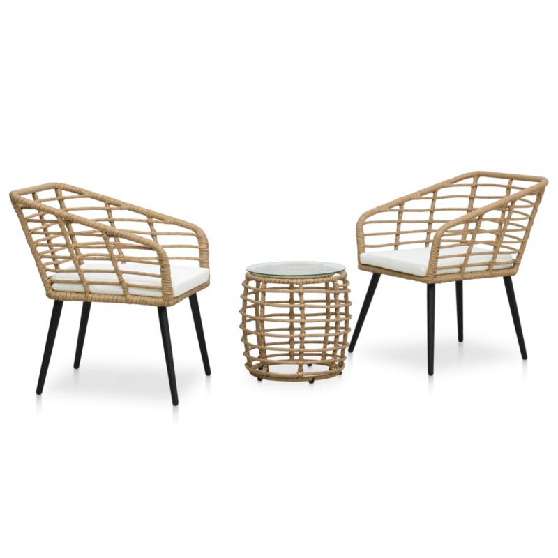 Zestaw mebli ogrodowych bistro WaszeMeble polirattan czarny z poduszkami WM-48577 1 kpl