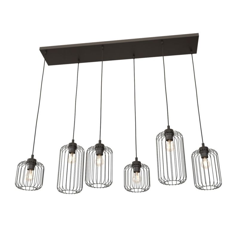 Lampa wisząca Emibig Vander 0047 czarna industrialna 6xE27 x 15W 1 szt.