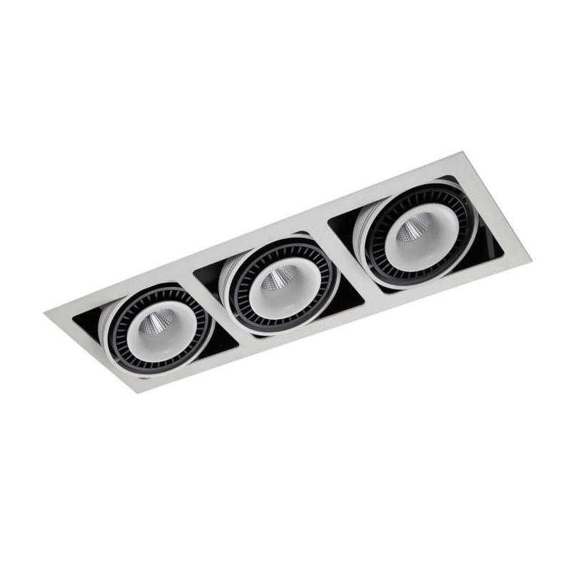 Oprawa wpuszczana Italux Alesso biało-czarna LED 54W 3000K 4100lm ruchoma IP20 wym: 11 x 48,5 x 17,5 cm prostokątna - 1 szt.