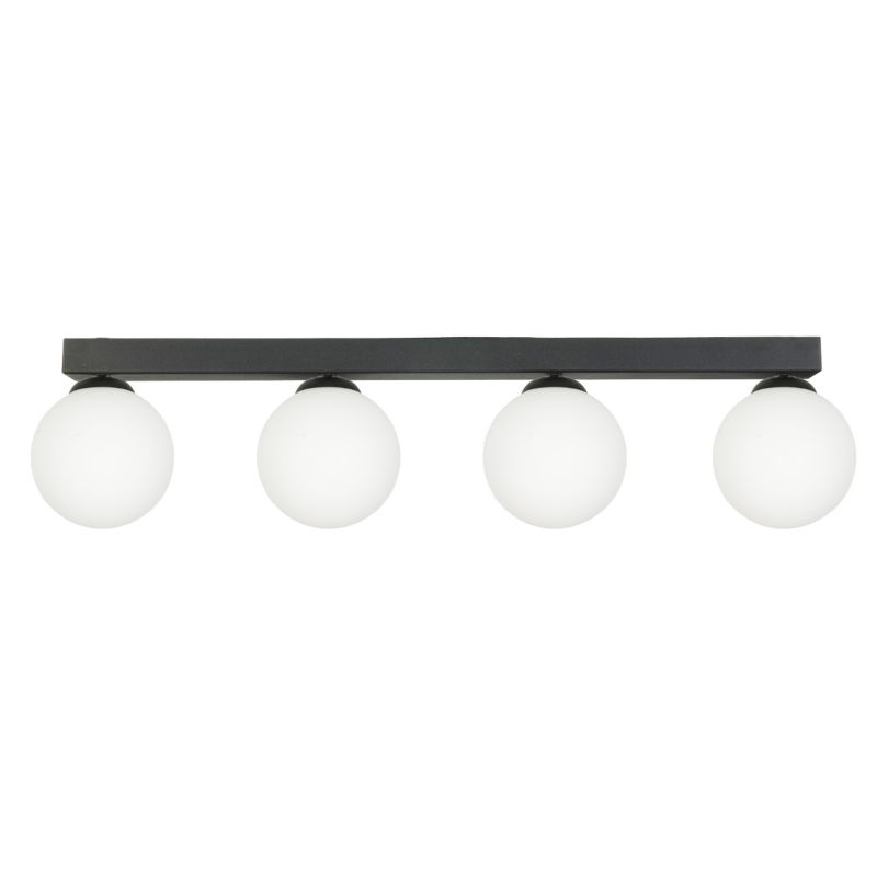 Lampa sufitowa EDYLIT listwa 4xE14 czarna białe kule loft nowoczesna ARIAL 13-351 1 szt.
