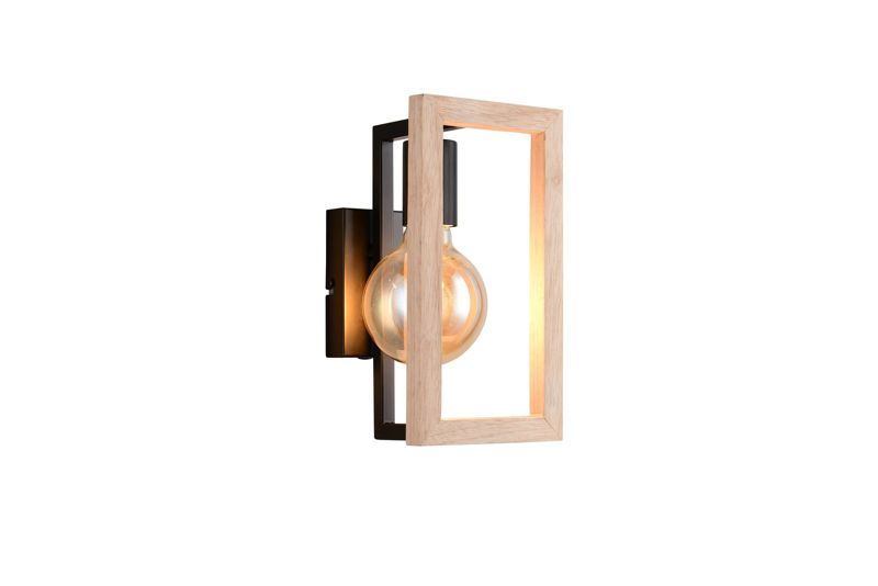 Kinkiet RL BANO jasne drewno-czarny matowy 1xE27x10W IP20 wym:50x13x18cm - 1 szt.