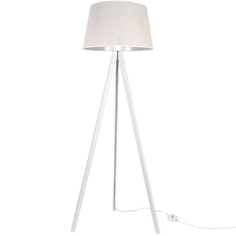 Lampa podłogowa trójnóg biały Light Home LH Juta 1xE27 abażur stożek 44cm biały 1szt.
