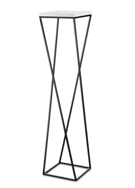 Kwietnik stojący HowHomely LOFT loft industrialny czarny/biały 100x24x24 cm 1 szt.
