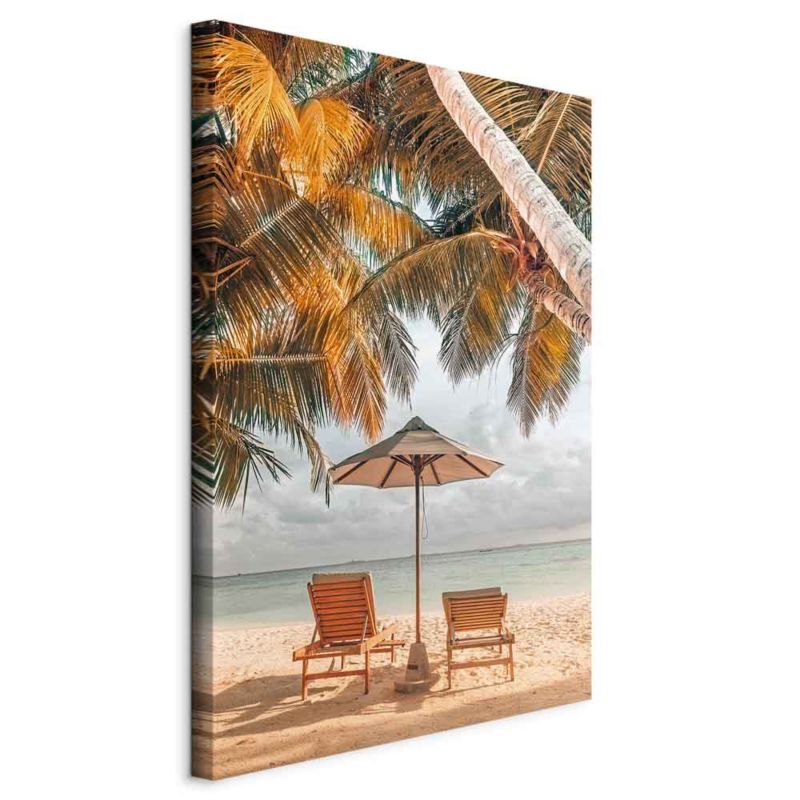 Obraz Artgeist Palmowy parasol 80 x 120 cm flizelina 1 szt