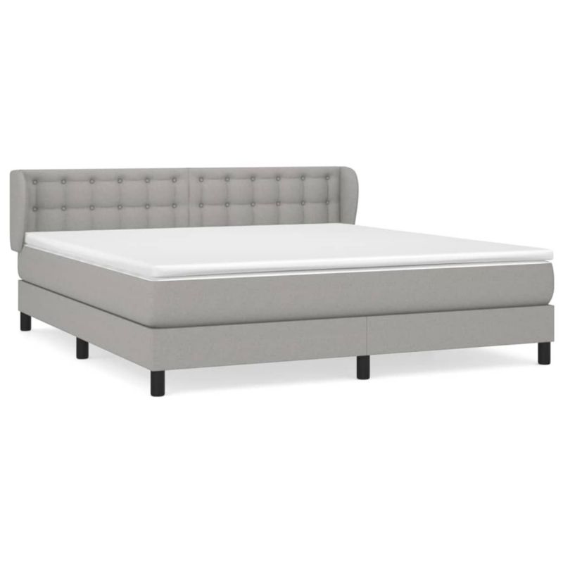 Łóżko kontynentalne WaszeMeble 160x200 cm jasnoszare WM-3126573 1 szt.