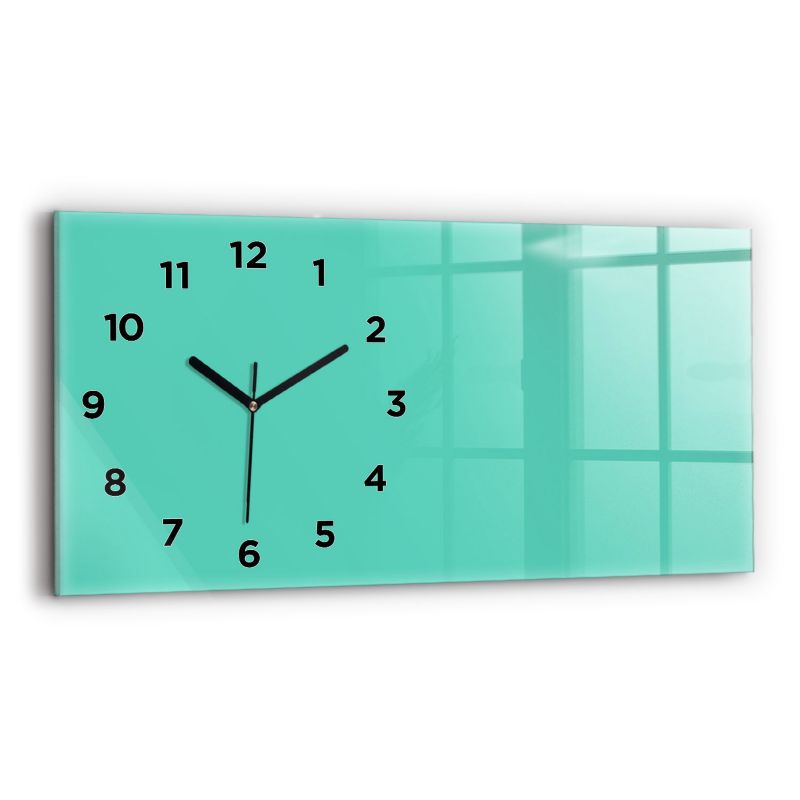 Zegar z czarnymi wskazówkami Wallfluent 60x30 cm Kolor turkusowy 1 szt.