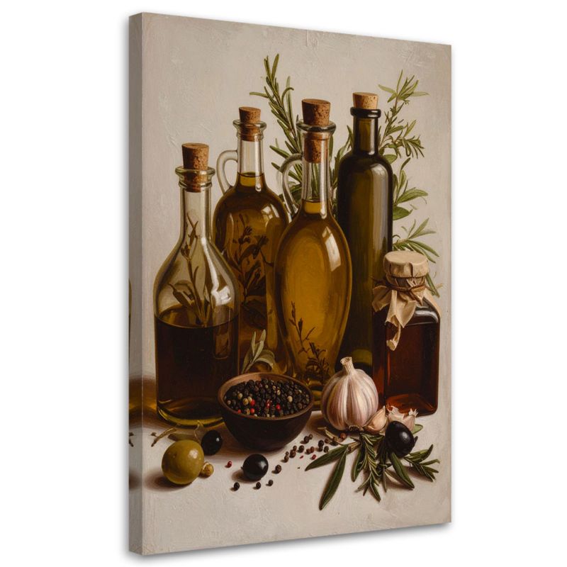 Obraz do kuchni jadalni restauracji baru Feeby Oliwa z oliwek zioła przyprawy 60x90cm 1szt