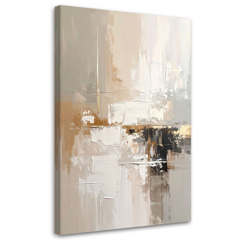 Obraz do salonu sypialni kuchni biura loftu Feeby Beżowo biała 80x120cm 1szt