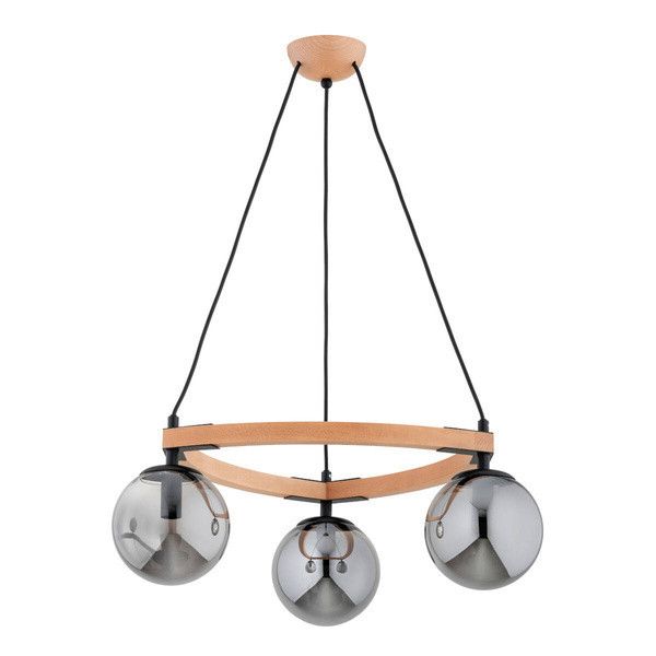 Lampa wisząca Alfa Adina jasne drewno-czarna wym: 80 x 52 x 52 cm 3xE14 x 10W 1 szt.