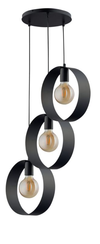 Lampa wisząca Sigma Lighting Happy 6385 czarna dekoracyjna 3xE27 x 1 szt.