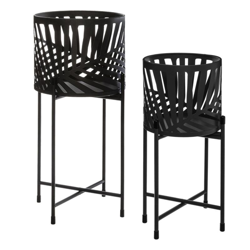 Kwietnik Atmosphera Metalowy Czarny 25x54 cm 19x45 cm 2 szt.