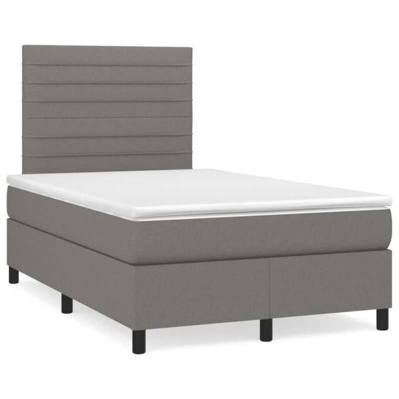 Łóżko z materacem WaszeMeble 120x200 cm Ciemnoszary tkanina z LED WM-3270205 1 szt.