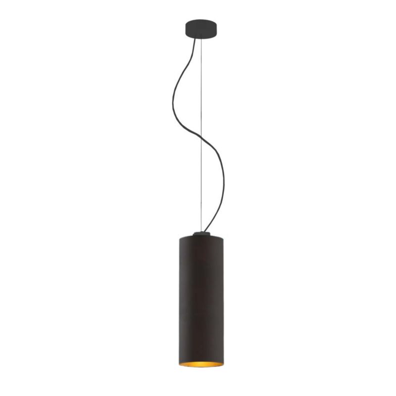 Lampa wisząca zwis Volta Light Factory żyrandol sufitowa z abażurem tuba Czarny ze złotem BELL Z1 1szt.
