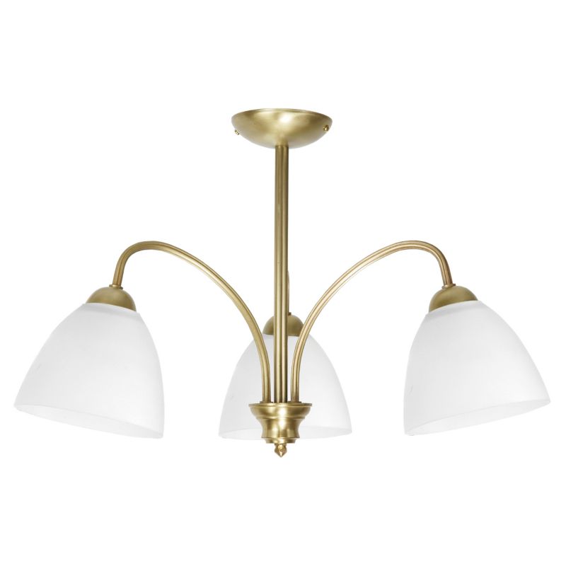 Lampa wisząca EDYLIT żyrandol 3xE27 białe klosze złota glamour do salonu MARABEL 13-382 1 szt.