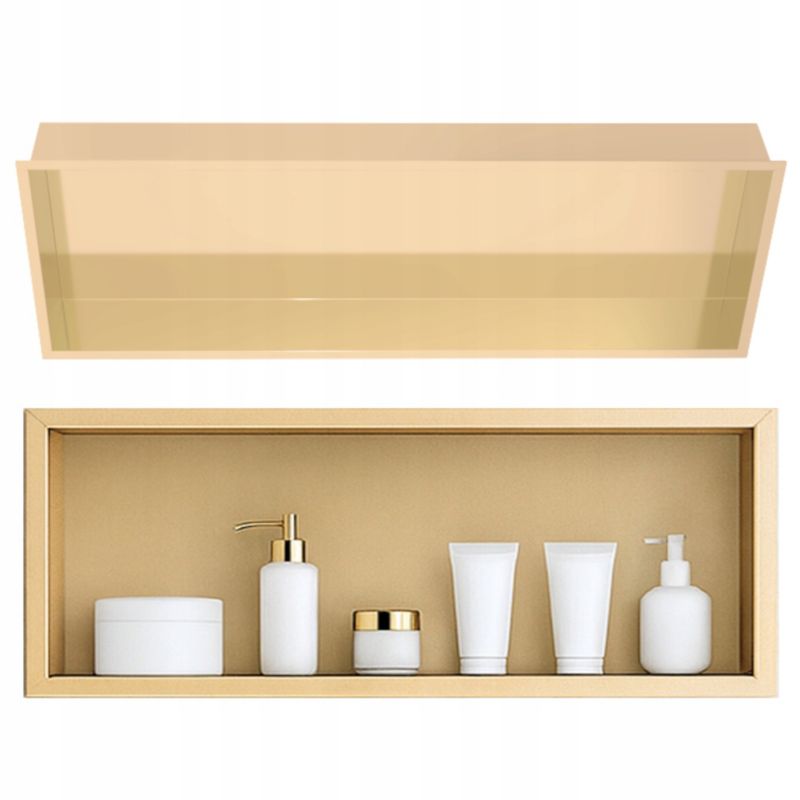 Półka łazienkowa wnękowa Estiva FALEZA Gold 90x30x10 cm złota szczotkowana 1 szt.