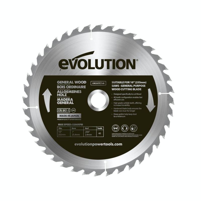 Piła widiowa Evolution do cięcia drewna 255mm / 40z do pił ukośnych 1 szt.