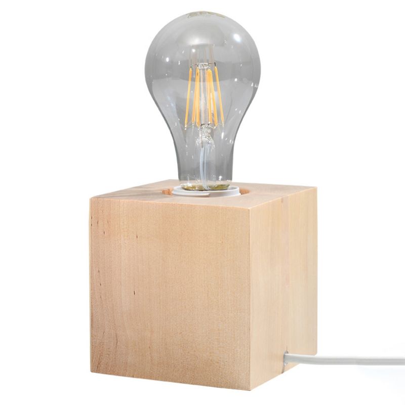 Lampa stołowa 0 Pure Lume DORMA jasne drewno 1xE27x60W IP20 wym:10x10x10cm - 1 szt.