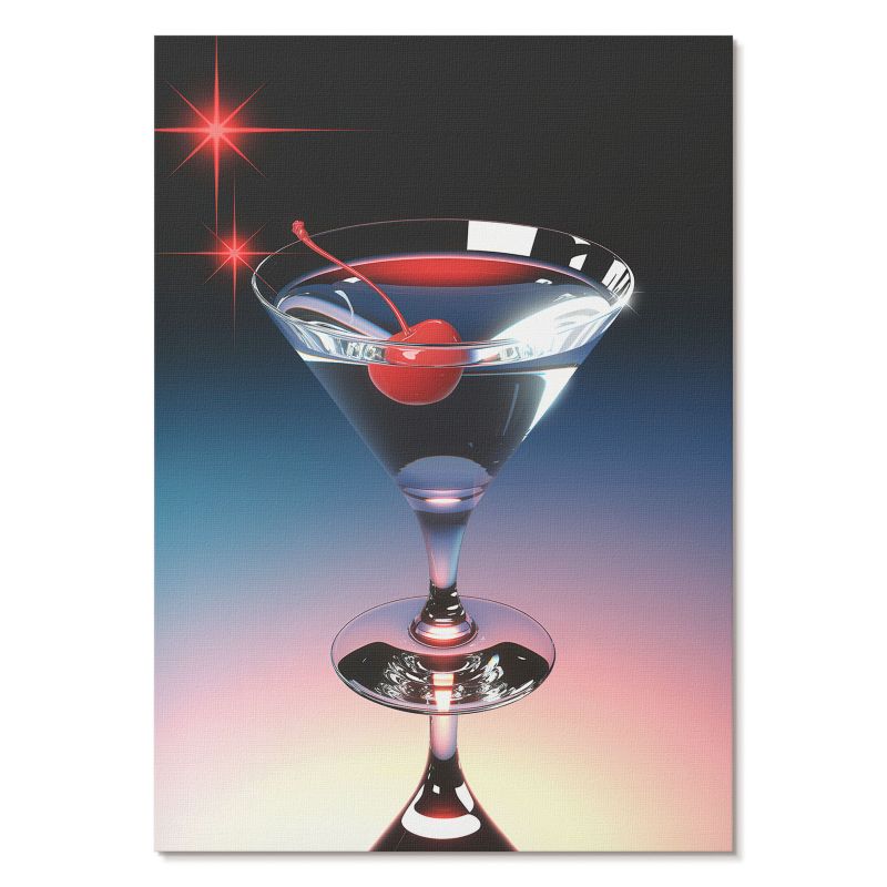 Nowoczesny Plakat na Płótnie Tulup 29,7x42 cm (A3) Koktajl z wiśnią Do salonu, biura, kuchni 1 szt.