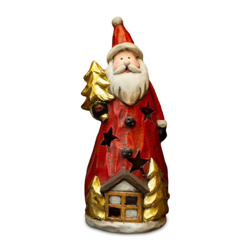 Figurka dekoracyjna Mikołaj z choinką, Solis Decor by Aleksandra Sobota, 16 cm, 1 szt.