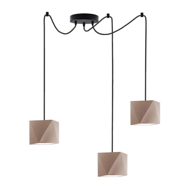 Lampa wisząca zwis Volta Light Factory żyrandol sufitowa pająk z abażurami diament Cappuccino POP Z3 1szt.