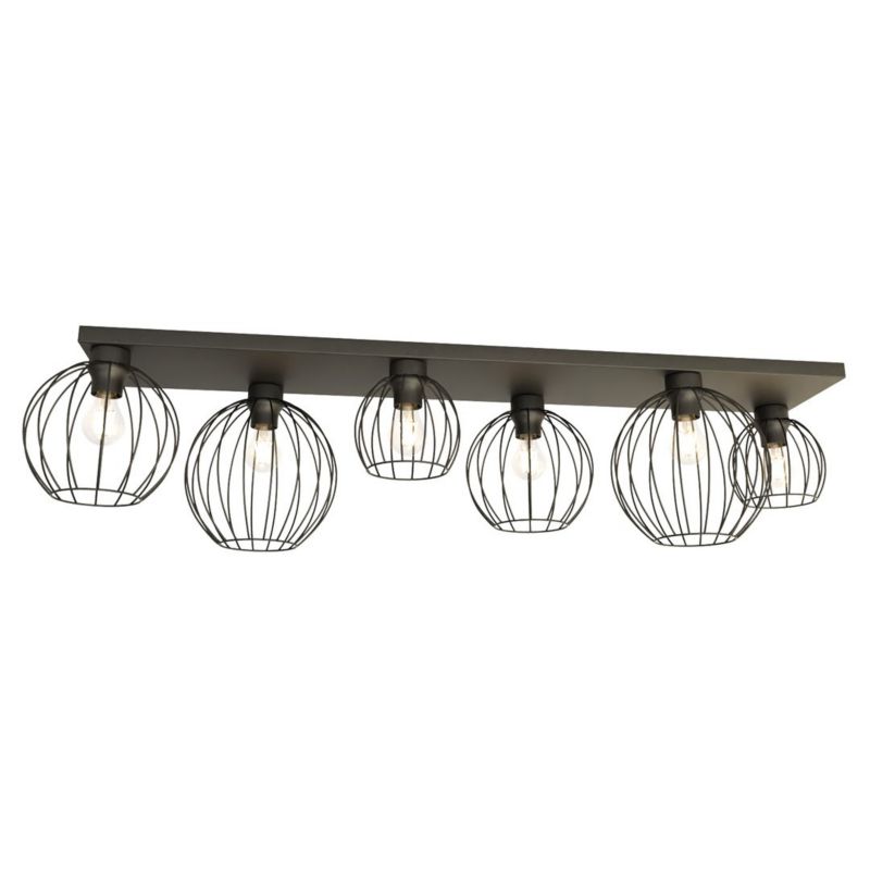 Lampa sufitowa wisząca Emibig Nest 0344 czarna industrialna 6xE27 x 15W 1 szt.