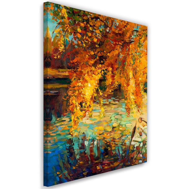 Obraz na płótnie Feeby Malowana jesień nad jeziorem 30x45cm 1szt