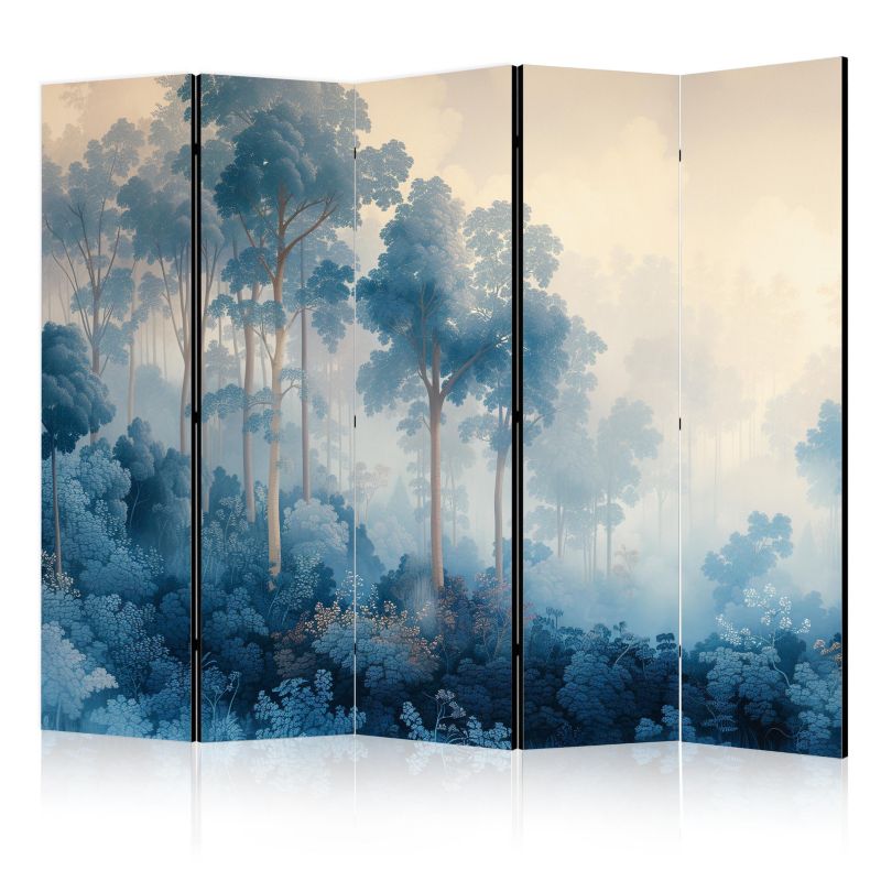 Parawan Muralo Akustyczny Błękitne Abstrakcyjne Drzewa Natura 225x172cm 1 szt.