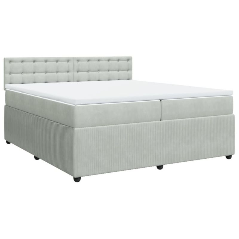 Łóżko kontynentalne WaszeMeble 200x200 cm jasnoszare WM-3287842 1 szt.