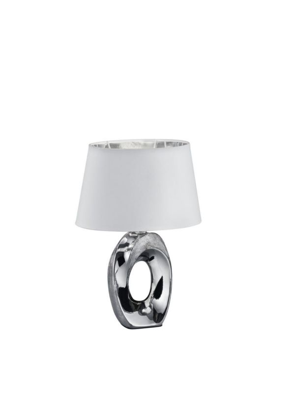 Lampa stołowa RL Taba chromowana biała 1 x E14 x 40W IP20 wym: 33 x 23 x 16 cm ceramika - 1 szt.