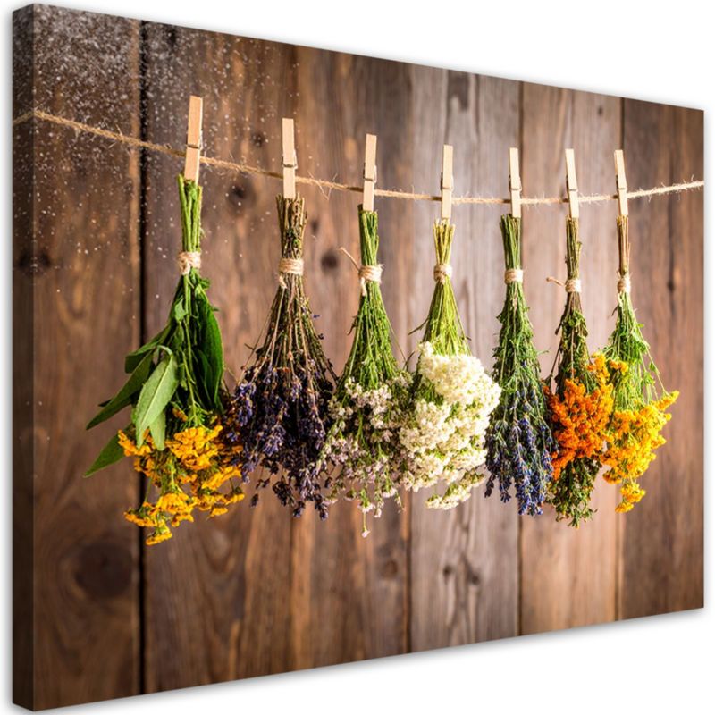 Obraz do kuchni jadalni baru Feeby Wiszące suszone zioła przyprawy 120x80cm 1szt