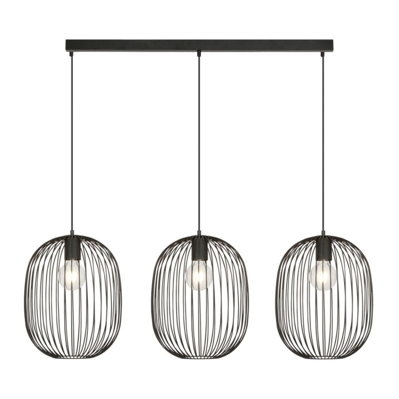 Lampa wisząca Emibig Onyx czarna wym: 120 x 120 x 33 cm 3xE27 x 60W 1 szt.