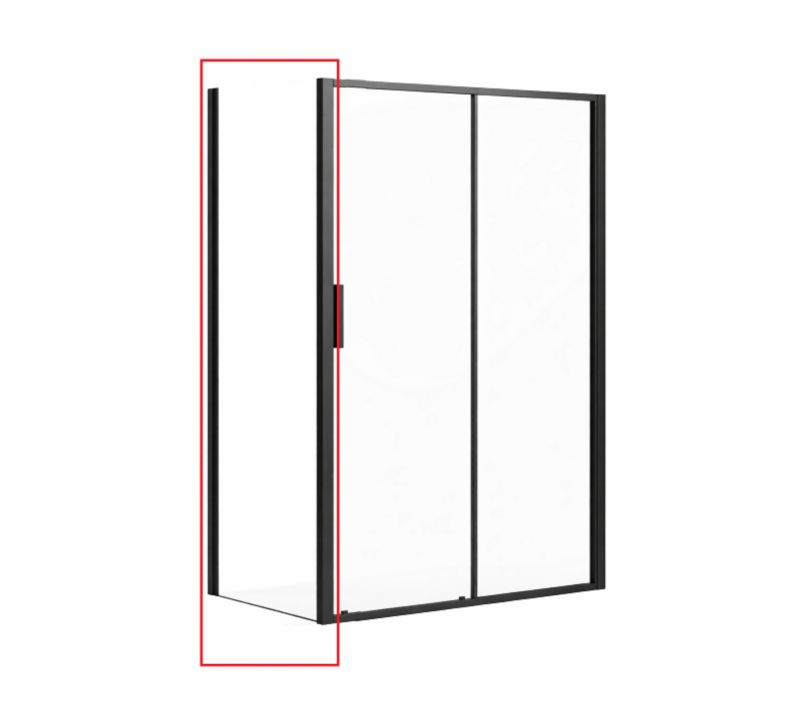 Ścianka prysznicowa stała Ravak Blix Slim BLSPS 80 czarna szkło transparent 1szt