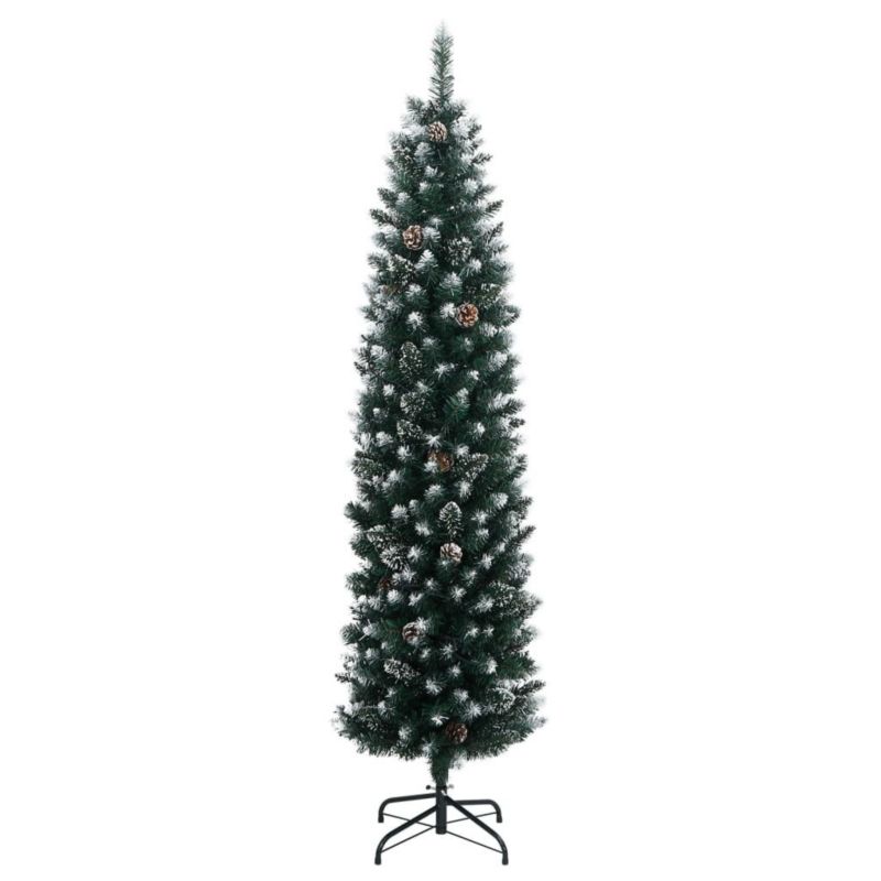 Choinka sztuczna VidaXL smukła 150 lampek LED 150 cm zielony 1 szt.