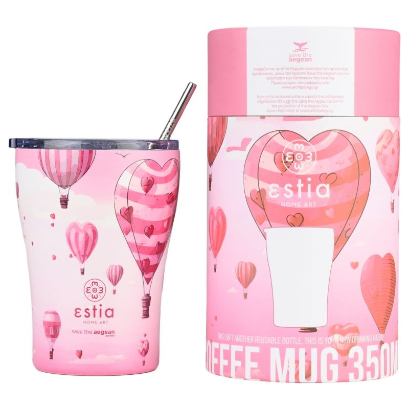Kubek Termiczny Ze Słomką Love Ascend Estia Stal Nierdzewna Różowy 350 Ml 1 Szt.