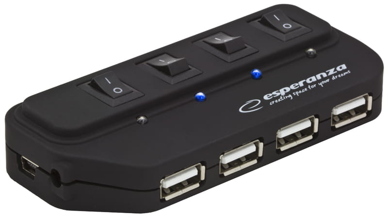 ESPERANZA HUB USB 2.0 4 porty EA127 wyłączniki - Henryx24