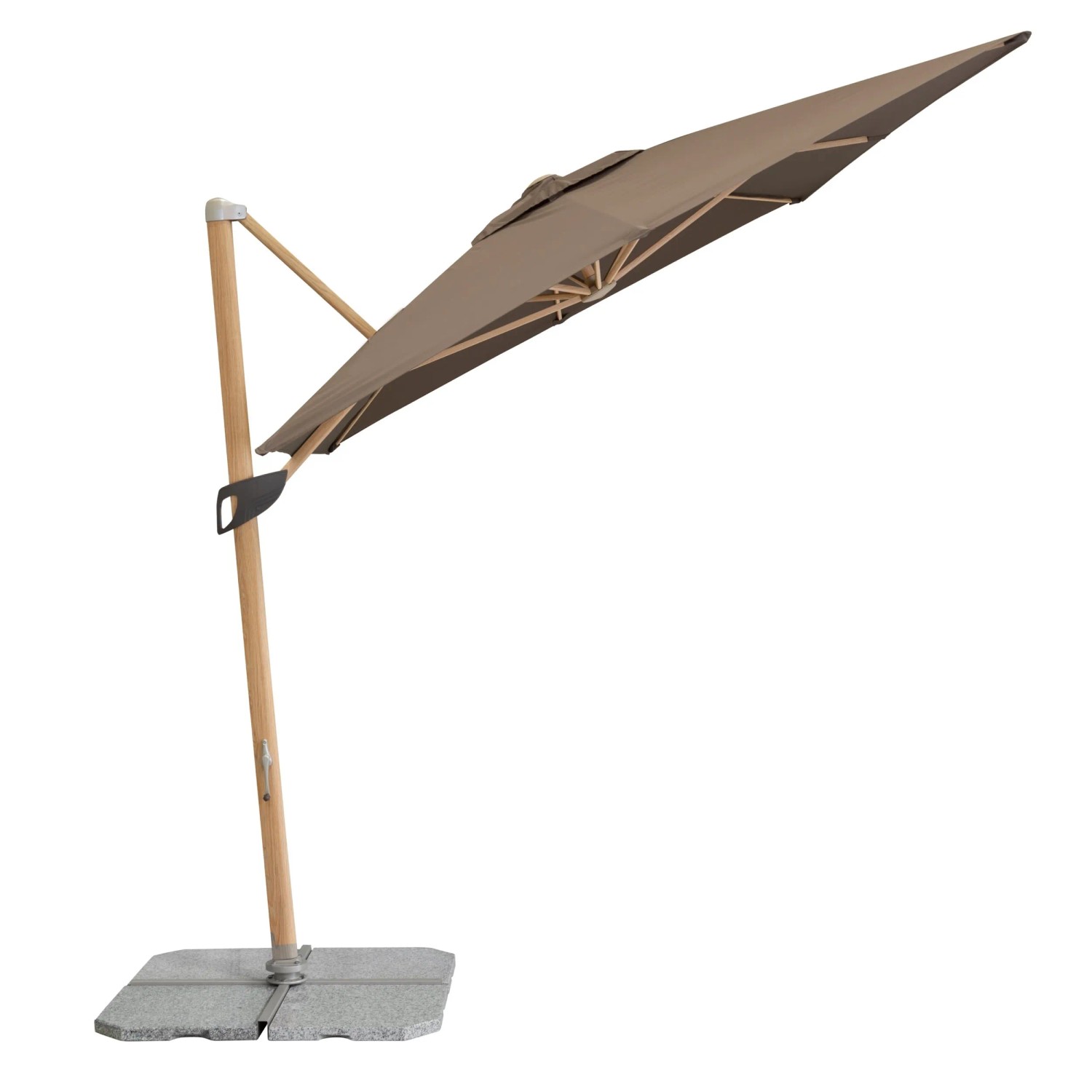 Parasol ogrodowy WOOD CRANK beżowy - 220 x 300 cm