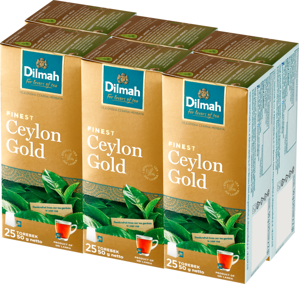 6x Herbata czarna w torebkach Dilmah Ceylon Gold, 25 sztuk x 2g