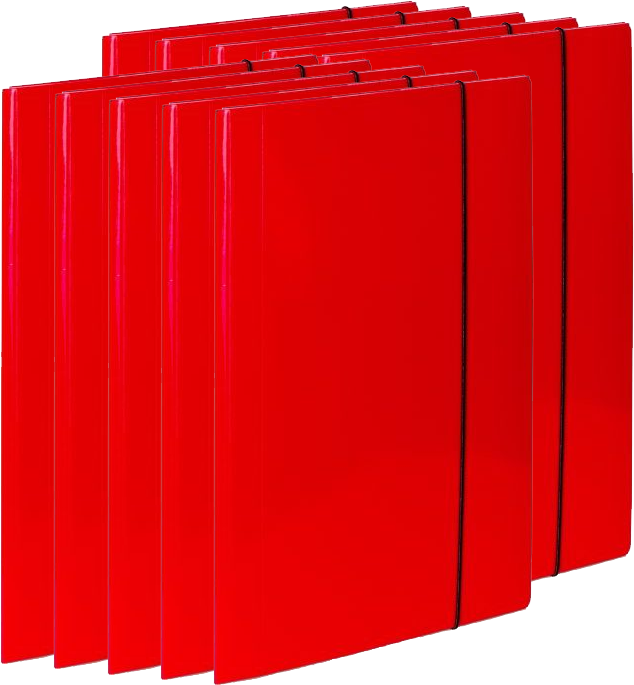 10x Teczka kartonowa z gumką VauPe Soft, A4, 450g/m2, 20mm, czerwony