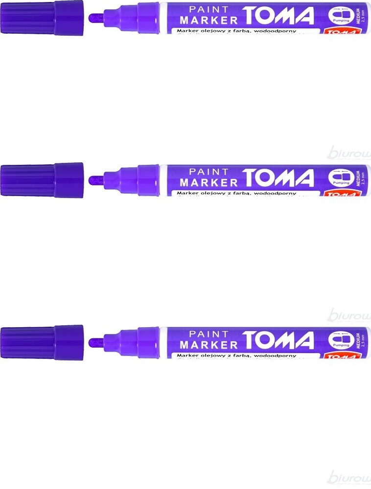 3x Marker olejowy Toma, TO-440, okrągła, 2.5 mm, fioletowy