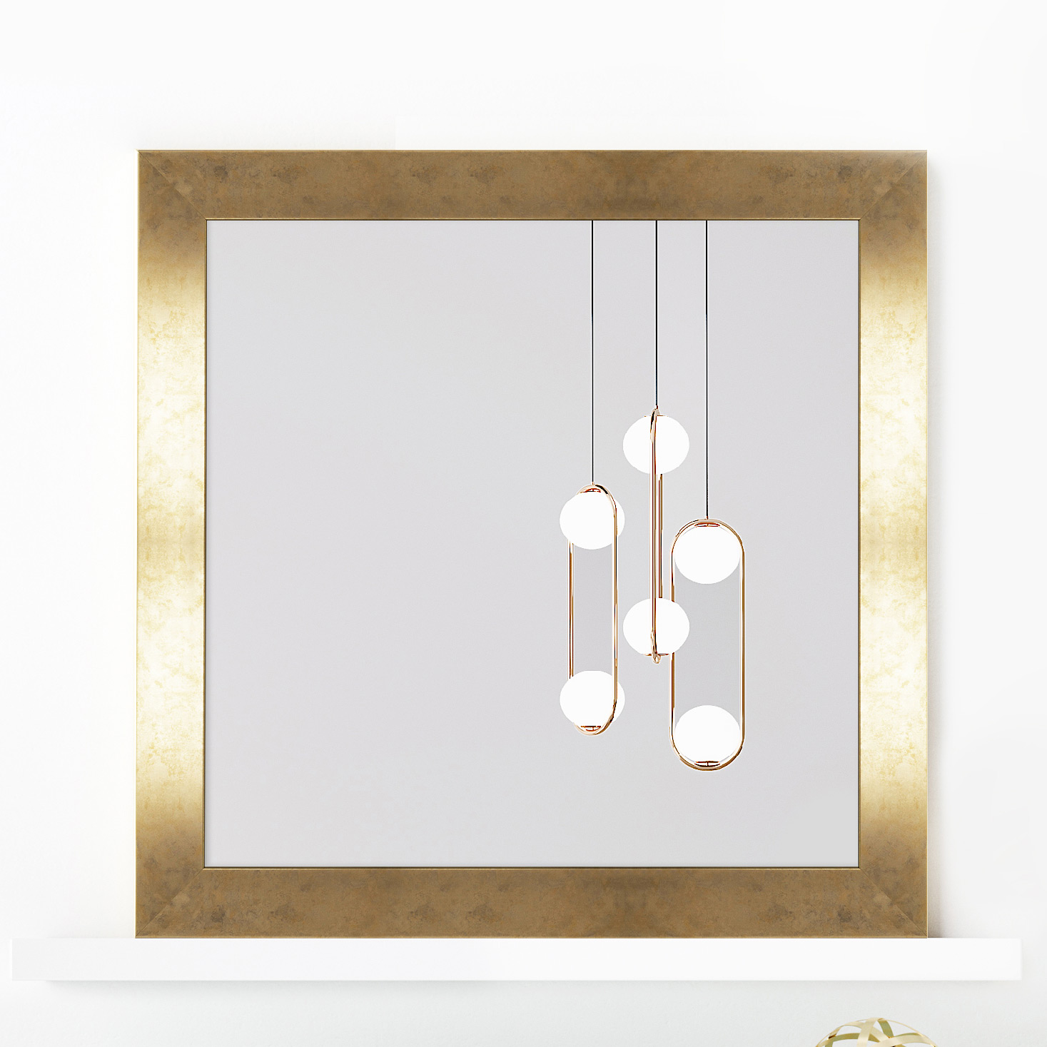 Ars Longa Simple lustro 83 cm kwadratowe złote SIMPLE7070-Z