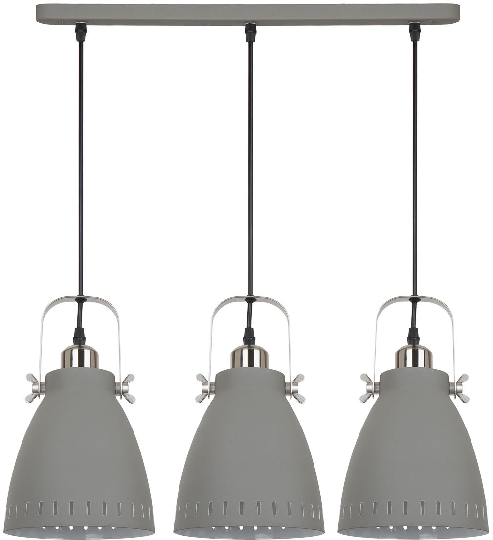 Italux Franklin lampa wisząca 3x60 W szary/popielaty MD-HN8026S-3-GR+S.NICK